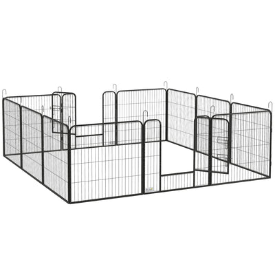 PawHut 12 Panels Heavy Duty Puppy Playpen, for Small Dogs, Indoor and Outdoor Use - Silver 