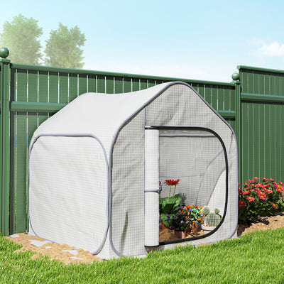 Outsunny 150 x 148cm Pop-Up Greenhouse - White 