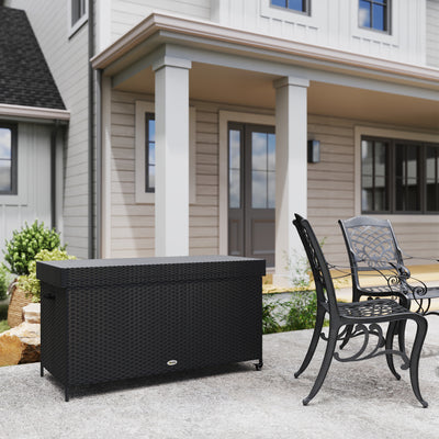 Outsunny 627 L Rattan Storage Box - Black 