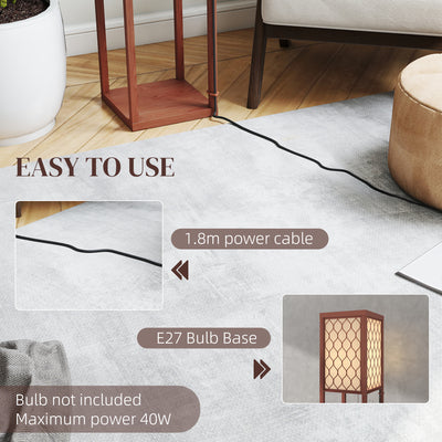 HOMCOM Three-Shelf Standing Lamp - Brown/White 