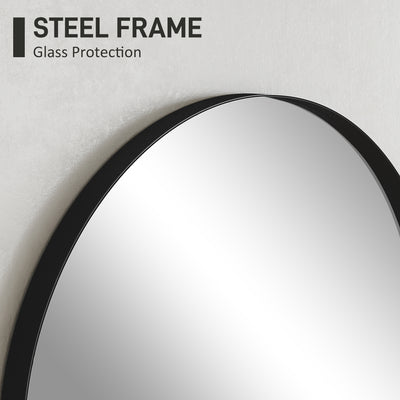 HOMCOM 60 x 90cm Arched Home Mirror - Black 