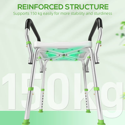 HOMCOM 57-69cm Aluminium Frame Bath Seat 