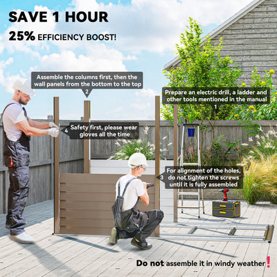 Outsunny 5 x 9ft Galvanised Metal Garden Shed with Foundation Kit, Outdoor Lean-to Shed, Tool Storage House with Lockable Doors, Gloves and 2 Air Vents for Patio, Garden, Brown 