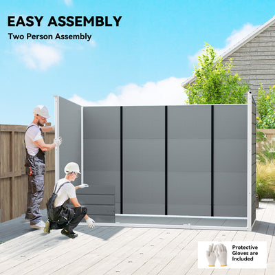 Outsunny 10 x 4 ft Resin Garden Shed, Outdoor Storage Shed with Floor, Windows, Lockable Doors and Vents, Grey 