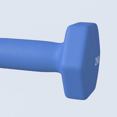 SPORTNOW 2 x 2kg Hexagonal Dumbbells Weights Set with Non-Slip Grip for Home Gym Workout, Blue 