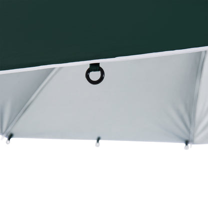 Outsunny 2m UV Protection Fishing Beach Umbrella Brolly Shelter w/ Side Panel Tent Green 