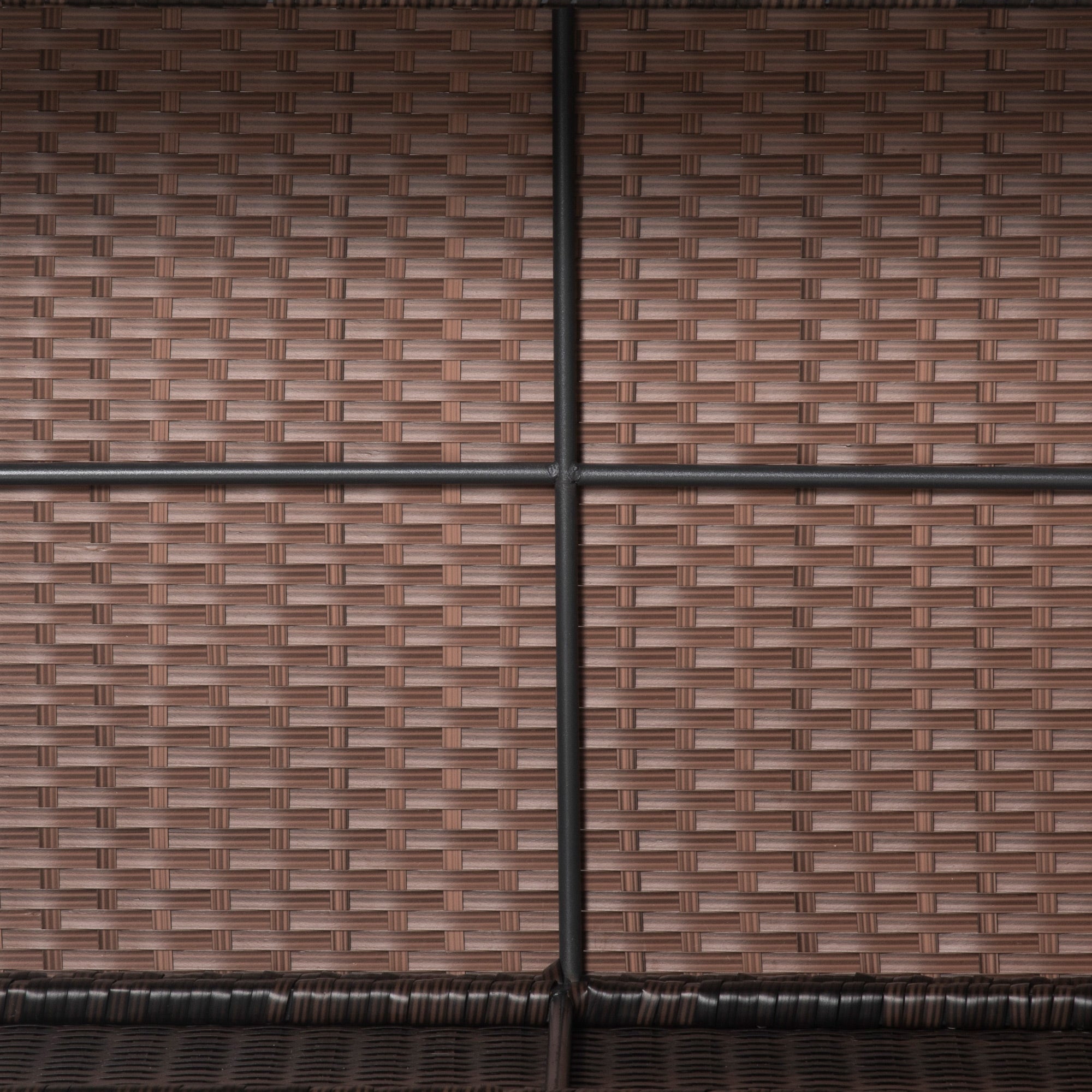 Outsunny PE Rattan Garden Coffee Table with Glass Table Top - Brown 