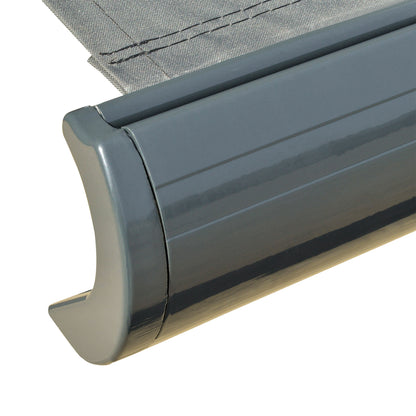 Outsunny 3.5x3m LED Light Full Cassette Case Electric/Manual Awning Door Window Sun Shade Patio Canopy Retractable w/ Remote Grey