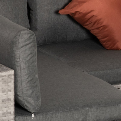 Outsunny Four-Piece Half-Square Rattan Sofa Set - Mixed Grey 