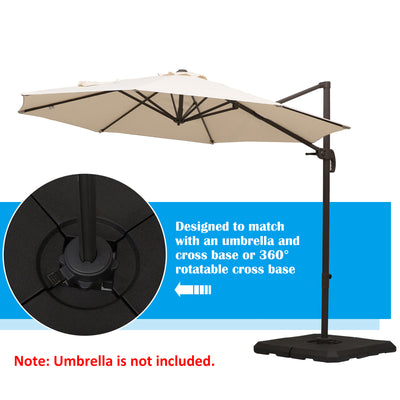 Outsunny Set of 4 Parasol Base Stand Weights for Cantilever Parasols, Water and Sand Filled, Up to 120kg, Black 