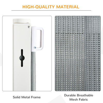 PawHut Retractable Safety Gate, Dog Pet Barrier, Folding Protector, for Home, Doorway, Stairs, 82.5H x 115Lcm - Grey 