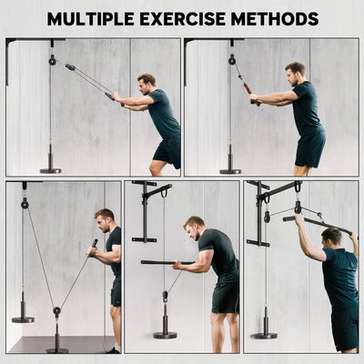 SPORTNOW Weight Pulley System, Cable Pulley System for Home Gym, Cable Machine LAT Pull Down Attachment for Biceps Curl, Tricep, Arm Workouts 