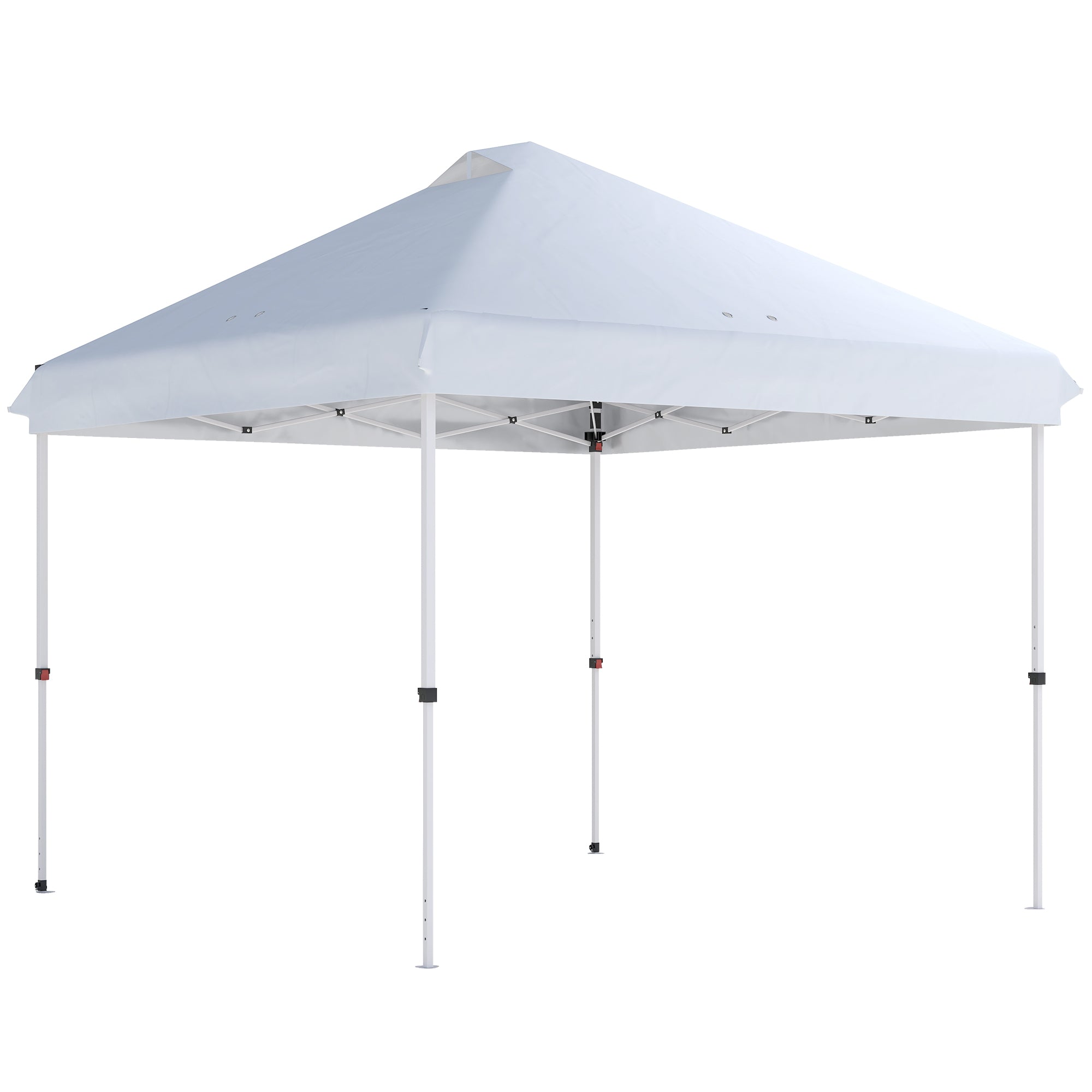 Outsunny 3 x 3 m Pop Up Gazebo with Wheels, UPF50+ One-Touch Outdoor Garden Party Tent Marquee Wedding Awning Canopy, White 