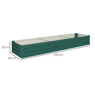 Outsunny 60 x 240cm Galvanised Steel Planter, with Open Bottom 