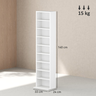 HOMCOM 260 Narrow CD Storage Unit - White 