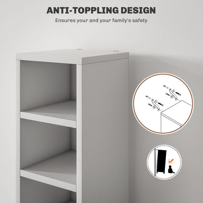 HOMCOM 204 CD Tall Narrow Media Storage Tower - White 