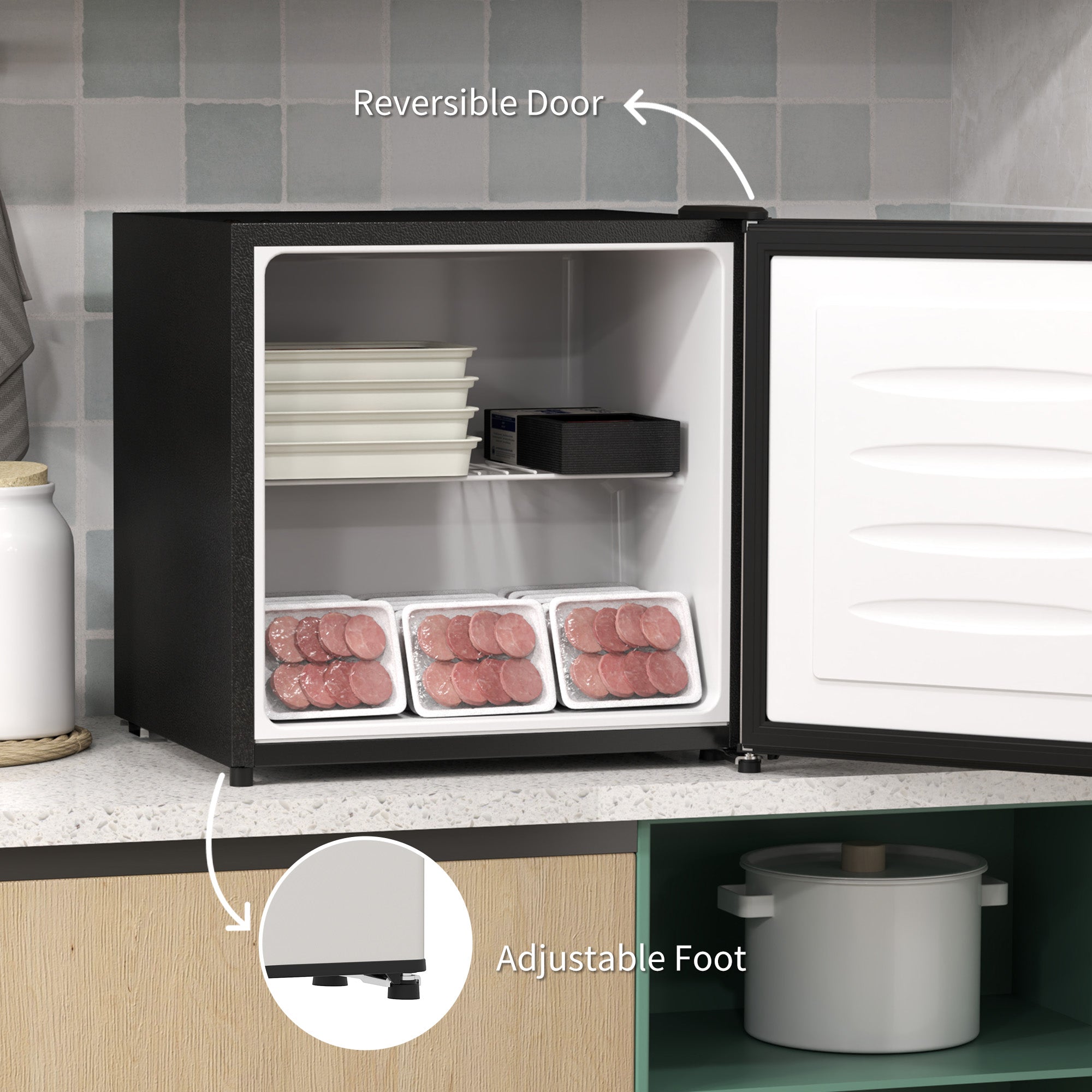 HOMCOM 35L Mini Freezer, -24℃ to -14℃ Temperature - Silver Tone 