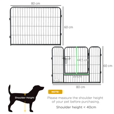 PawHut 12 Panels Heavy Duty Puppy Playpen, for Small Dogs, Indoor and Outdoor Use - Silver 