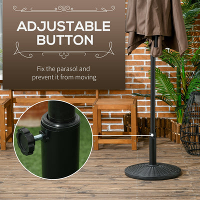 Outsunny 11.5 kg Plastic and Cement Rattan Pattern Parasol Base - Black 