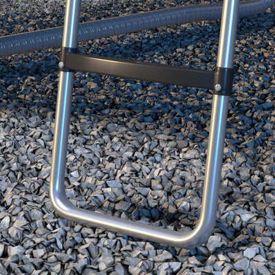 SPORTNOW Galvanised Steel Trampoline Ladder, 2 Steps/3 Steps Outdoor Trampoline Accessories for 6ft, 8ft, 10ft, 12ft, 13ft, 14ft, 16ft Trampoline, 97L x 32Wcm, Silver Tone 