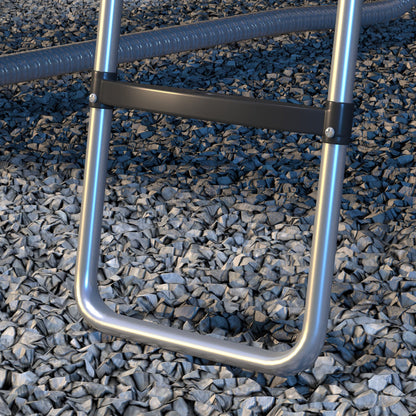 SPORTNOW Galvanised Steel Trampoline Ladder, 2 Steps/3 Steps Outdoor Trampoline Accessories for 6ft, 8ft, 10ft, 12ft, 13ft, 14ft, 16ft Trampoline, 97L x 32Wcm, Silver Tone 
