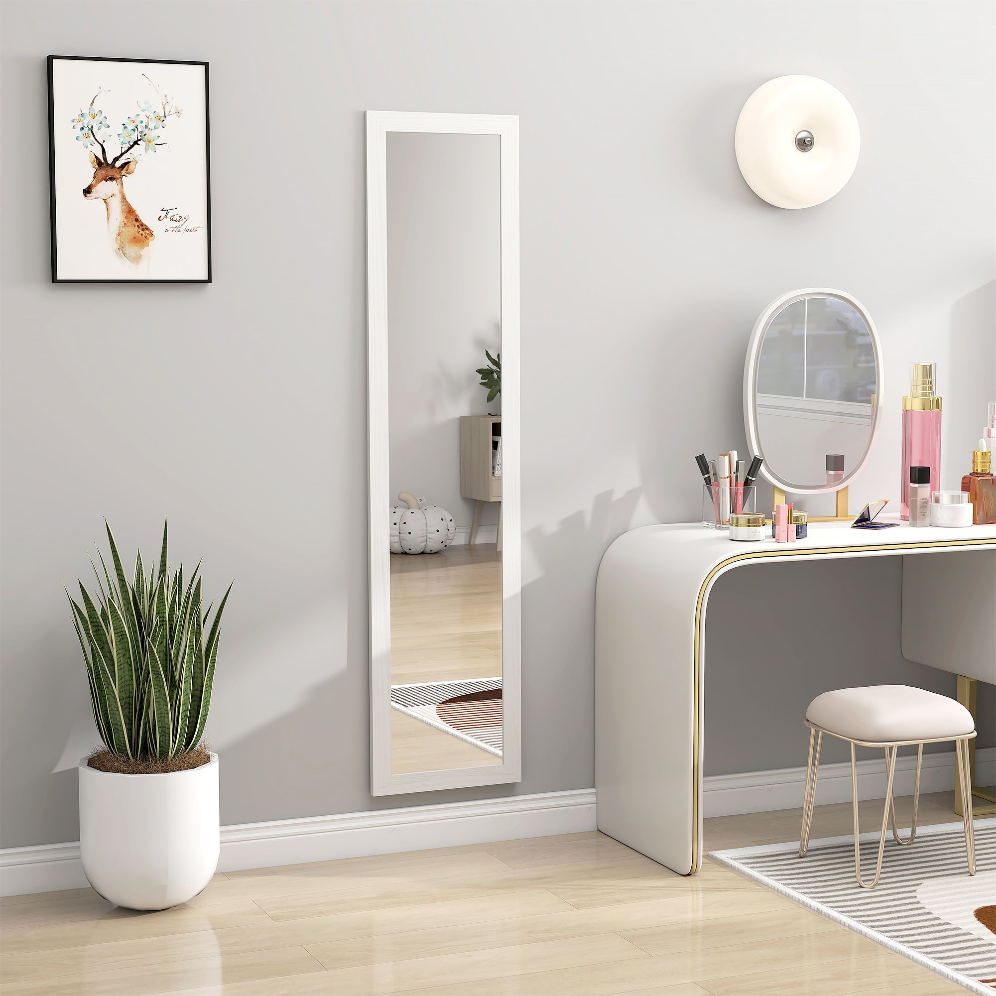 HOMCOM 37 x 157 cm Full Length Mirror - White 