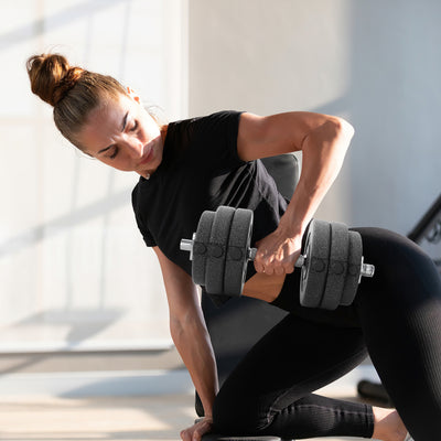 HOMCOM 30KG Adjustable Dumbbells Set, Hand Weights Set for Home Gym Weight Lifting Training 
