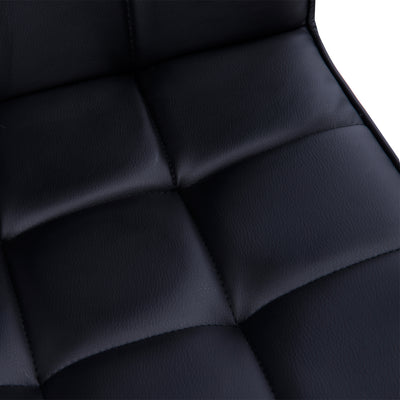 Vinsetto Office Chair, Makeup Vanity Chair, Mid Back Computer Chair, PU Leather Swivel Study Chair with Adjustable Height, Armrest and Rolling Wheels, Black 