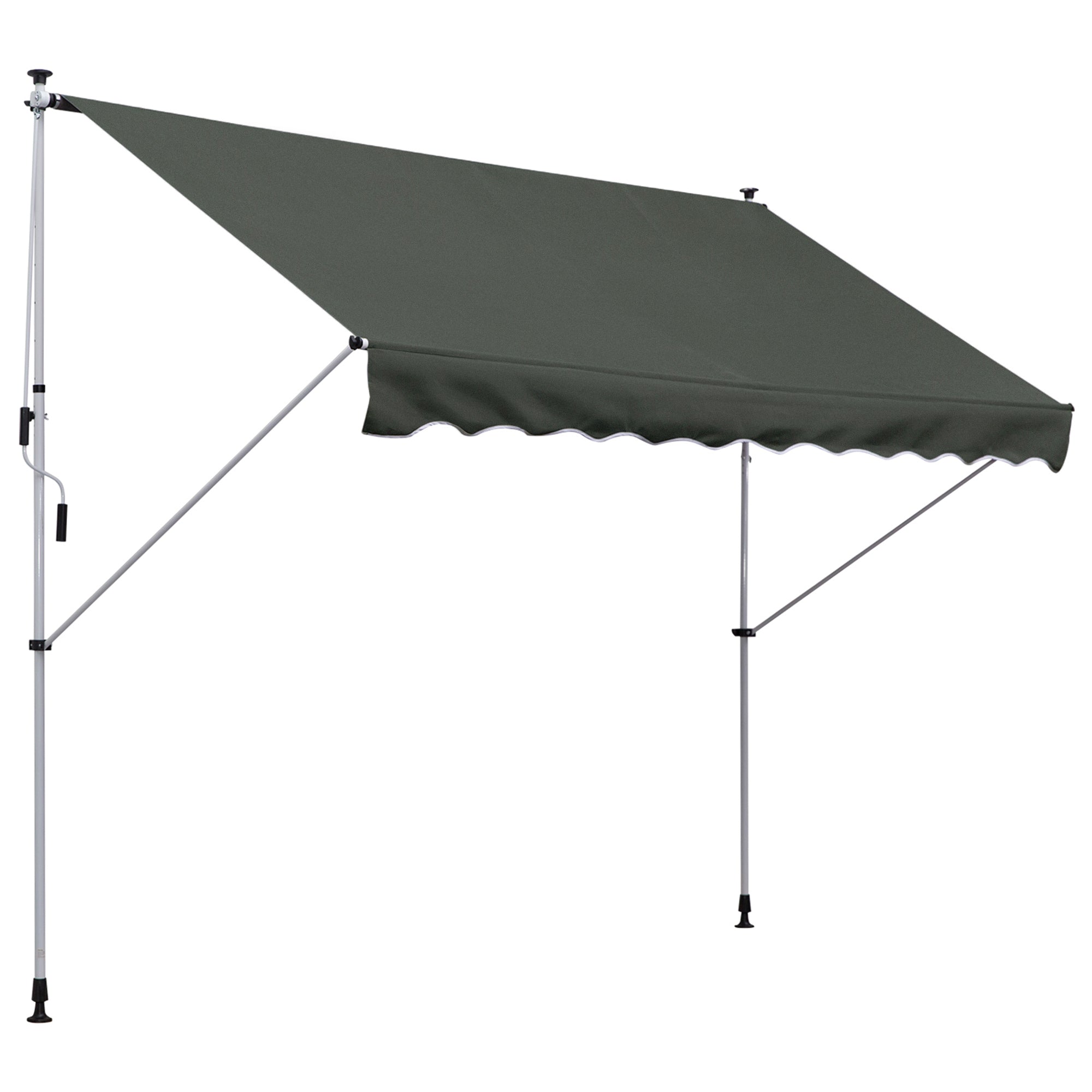 Outsunny 3x1.5m  Adjustable Outdoor Aluminium Frame Awning Grey 