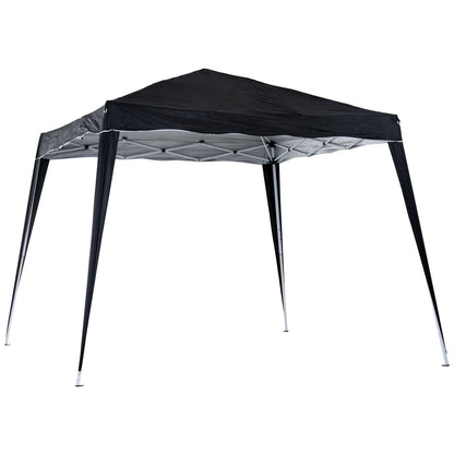 Outsunny 3 M x 3 M Base/ 2.5 M x 2.5 M Top Pop Up Gazebo with Carry Bag, Height Adjustable Slant Leg Party Tent Instant Event Shelter for Garden, Patio, Black 