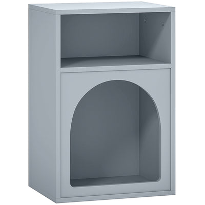 HOMCOM Bedside Table with 2 Open Compartments - Grey 