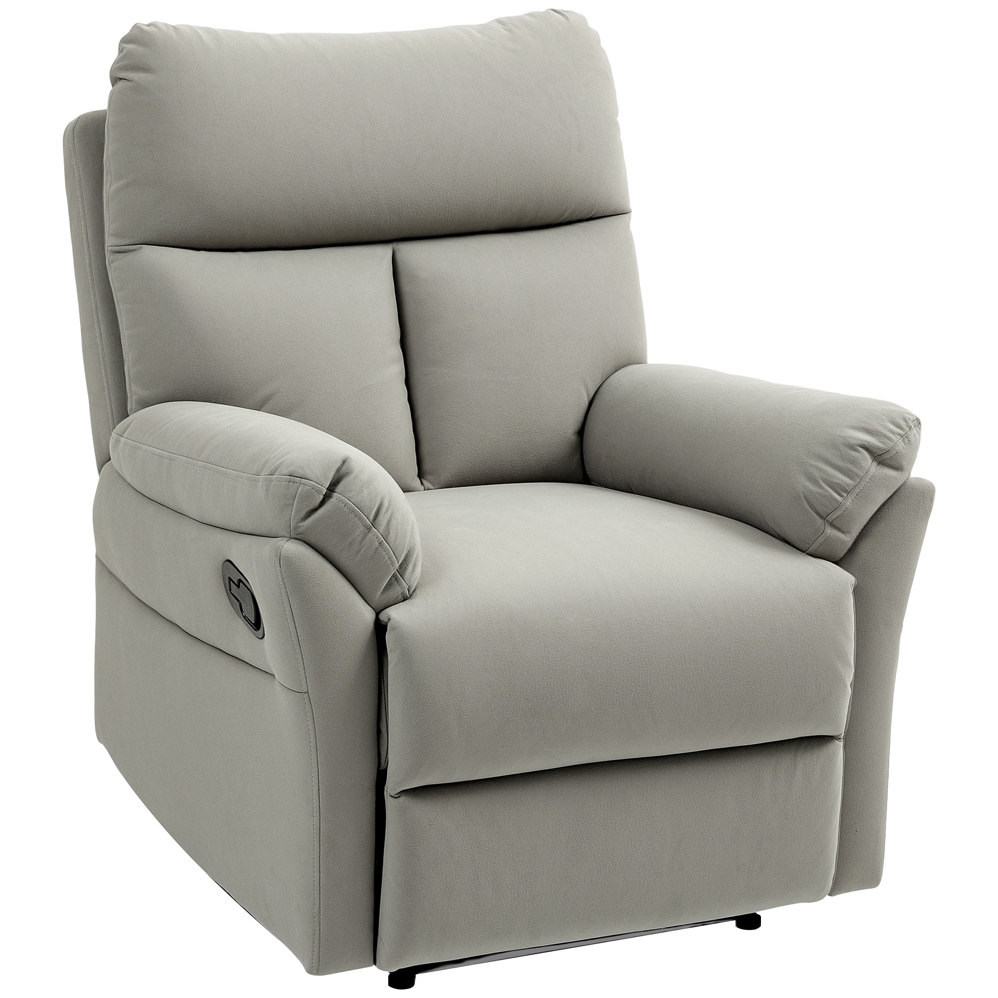 HOMCOM 140\'c2\'b0 Manual Reclining Armchair, with Footrest - Grey