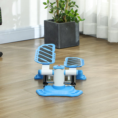 HOMCOM Portable Mini Stepper, Steppers for Exercise Workout with LCD Display Monitor, Anti-skid Foot Pedals for Home Gym Office, Blue 