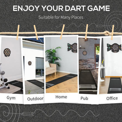 HOMCOM Professional Rubber Darts Dart Mat Pub Club Home 4 Throwing Distances 