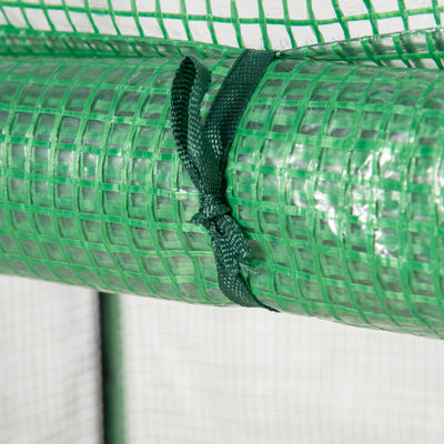 Outsunny 100 x 50 x 150cm Tomato Greenhouse Steel Frame PE Cover with Roll-up Door Outdoor for Backyard, Balcony, Garden, Green 
