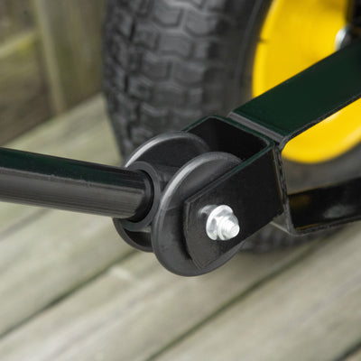 Outsunny 125 Litre Large Garden Cart Heavy Duty 4 Wheel Trolley Dump Wheelbarrow Tipping Truck Trailer - Green 