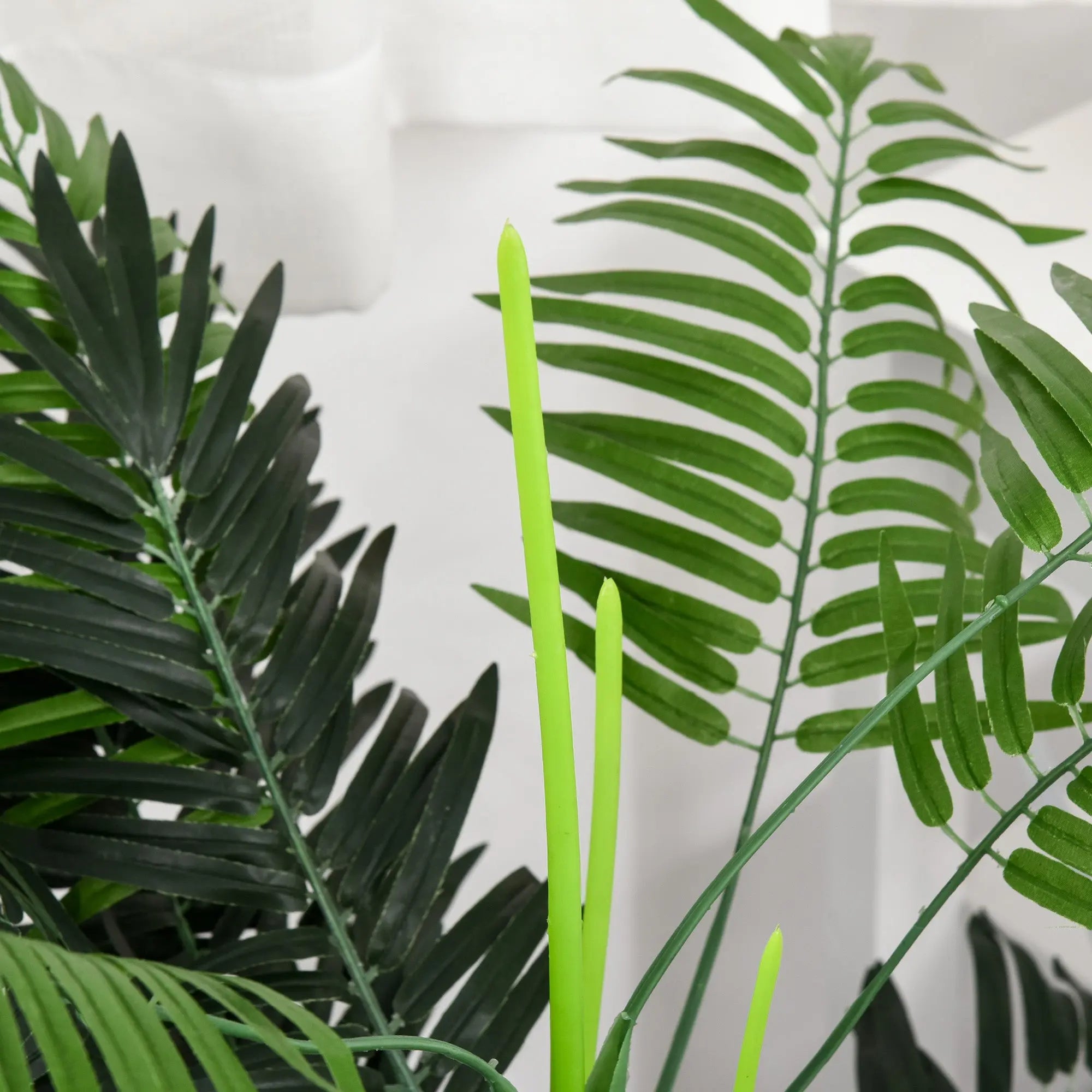 Outsunny 2 Pack Artificial Plant Palm Tree in Pot, Fake Plants for Home Indoor Outdoor Decor, 125cm, Green 