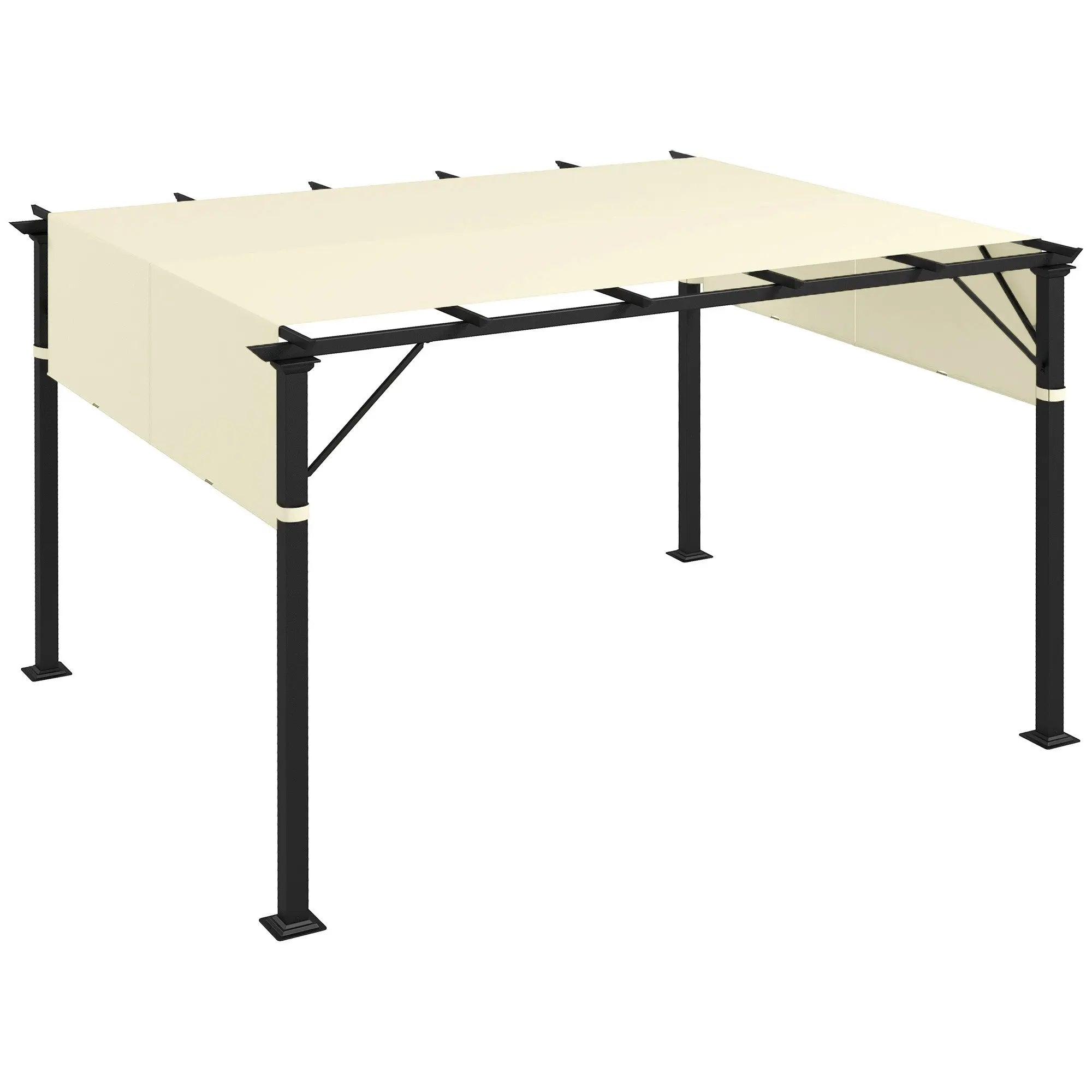 Outsunny 2 Pcs UV Protection Pergola Replacement Canopy, Pergola Shade Cover, Easy to Install, for 3 x 3(m) Pergola, Cream White 