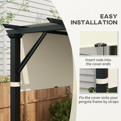 Outsunny 2 Pcs UV Protection Pergola Replacement Canopy, Pergola Shade Cover, Easy to Install, for 3 x 3(m) Pergola, Cream White 