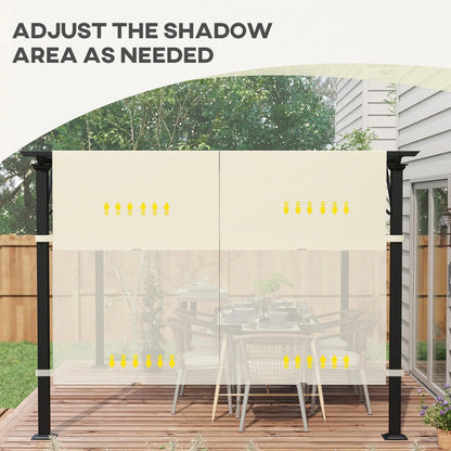 Outsunny 2 Pcs UV Protection Pergola Replacement Canopy, Pergola Shade Cover, Easy to Install, for 3 x 3(m) Pergola, Cream White 