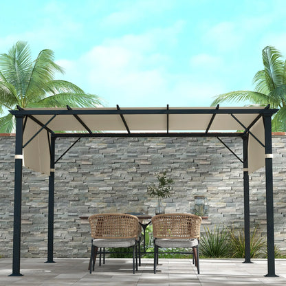 Outsunny 2 Pcs UV Protection Pergola Replacement Canopy, Pergola Shade Cover, Easy to Install, for 3 x 3(m) Pergola, Cream White 