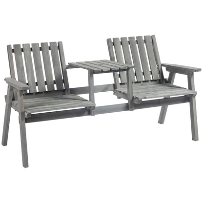 Outsunny 2-Seater Garden Bench Antique Loveseat for Yard, Lawn, Porch, Patio, Steel, Grey 