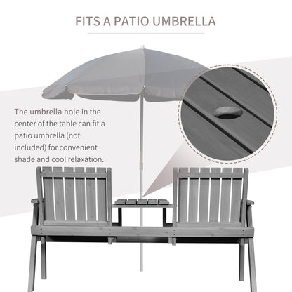Outsunny 2-Seater Garden Bench Antique Loveseat for Yard, Lawn, Porch, Patio, Steel, Grey 