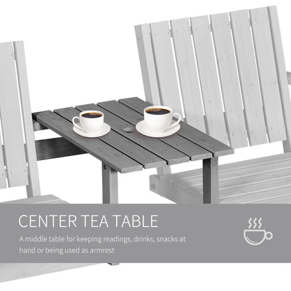 Outsunny 2-Seater Garden Bench Antique Loveseat for Yard, Lawn, Porch, Patio, Steel, Grey 