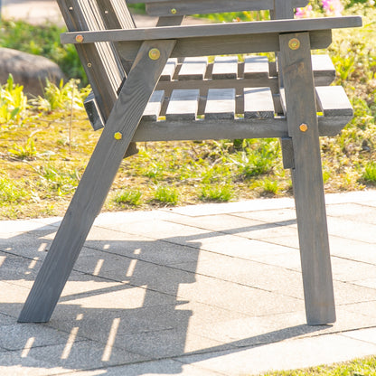 Outsunny 2-Seater Garden Bench Antique Loveseat for Yard, Lawn, Porch, Patio, Steel, Grey 