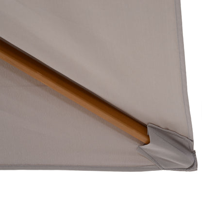 Outsunny 2 x 3m Wooden Garden Parasol Umbrella Outdoor Sun Shade Canopy, Light Grey 