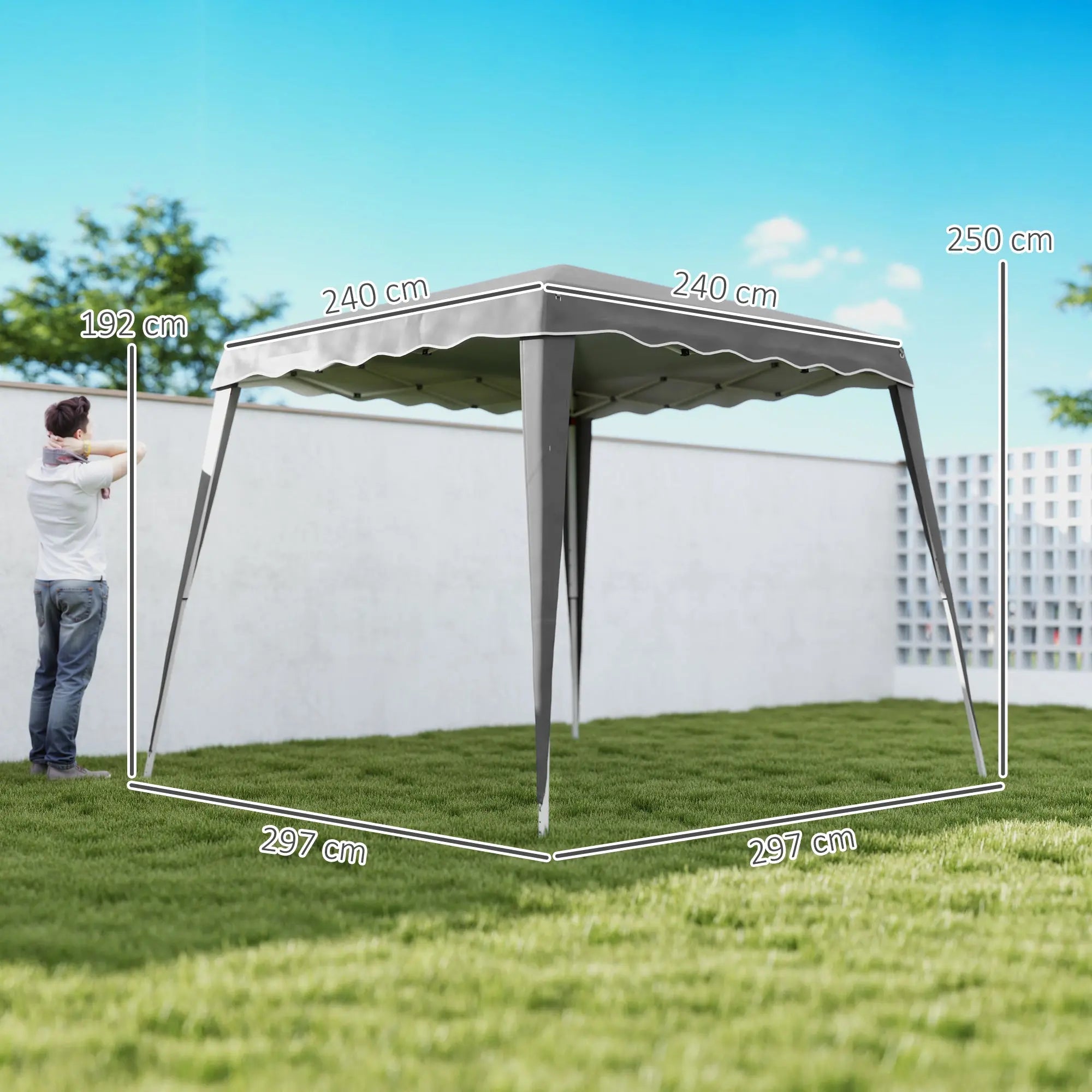 Outsunny 2.5 x 2.5M Pop up Garden Tent - Grey 