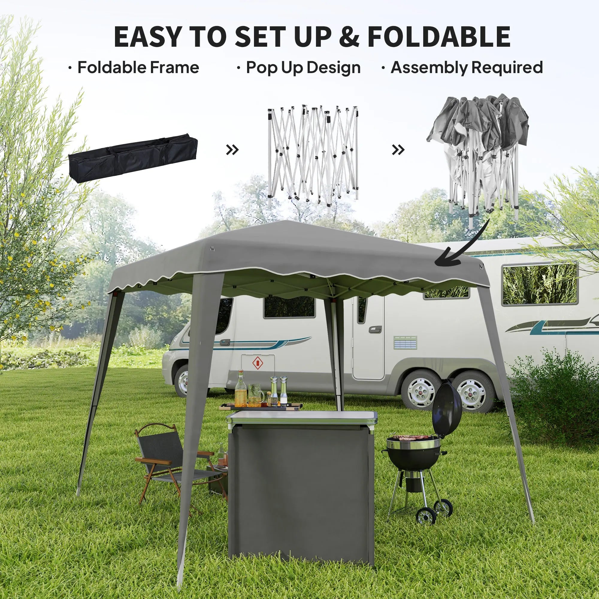 Outsunny 2.5 x 2.5M Pop up Garden Tent - Grey 