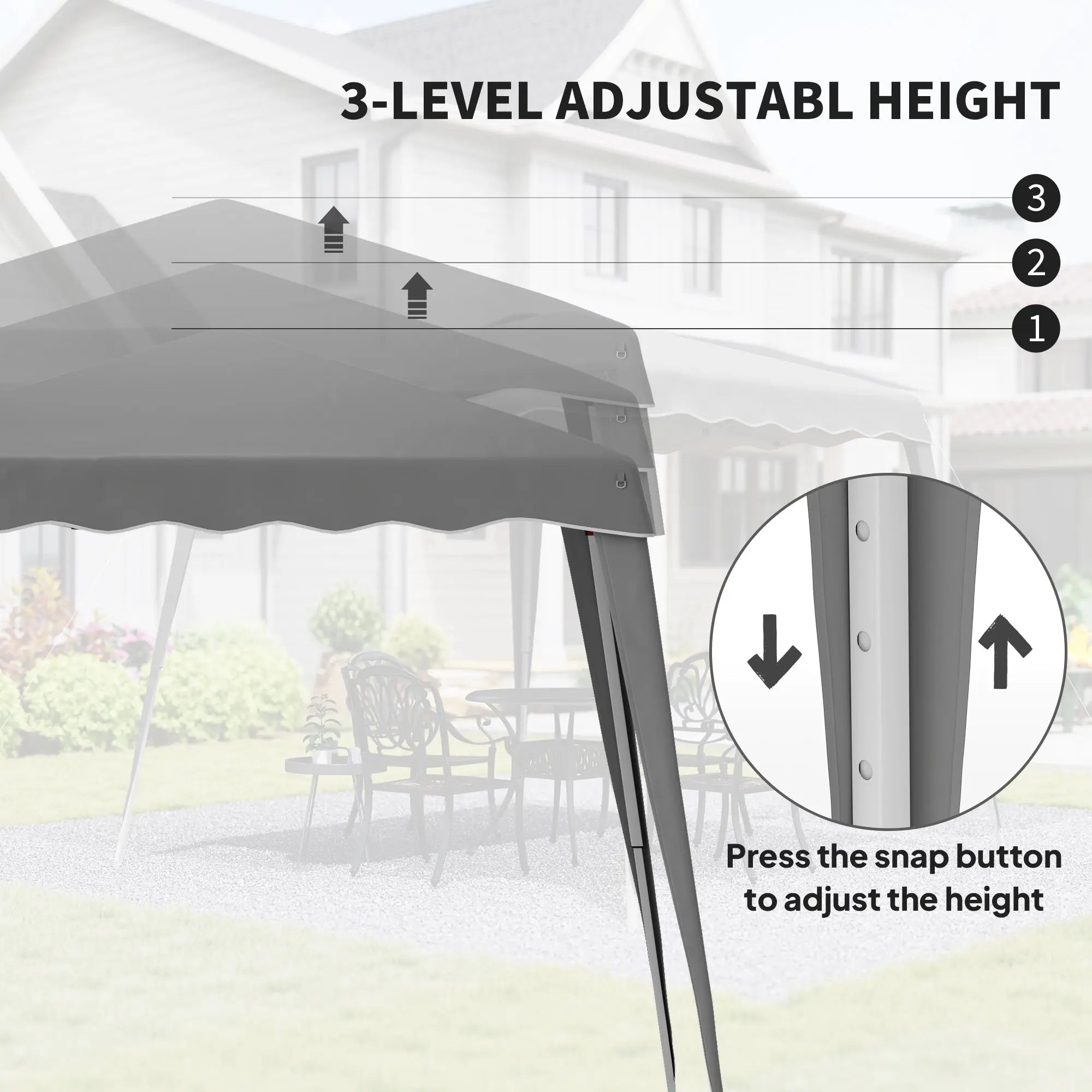 Outsunny 2.5 x 2.5M Pop up Garden Tent - Grey 