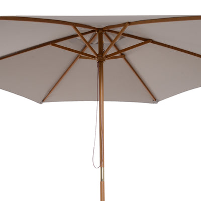 Outsunny 2.5m Wood Garden Parasol Sun Shade Patio Outdoor Wooden Umbrella Canopy Grey 